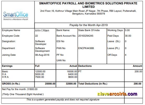 India SMARTOFFICE and Biometrics Solutions Private Limited Payroll